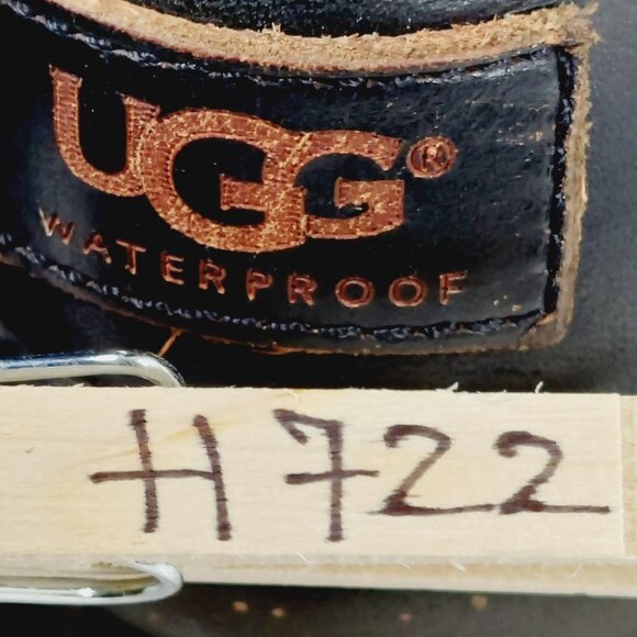 UGG Kesey Black Leather Waterproof Lace Up Boot H722 - Picture 11 of 11